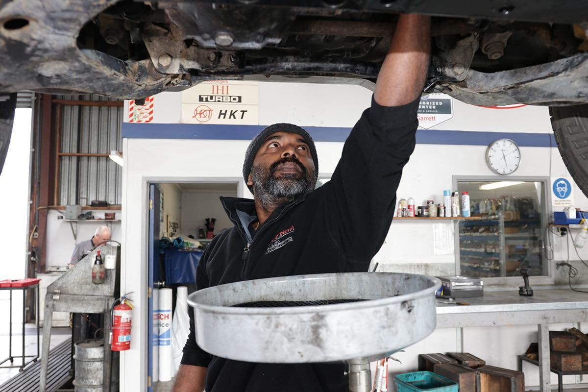 Inside the Turbo & Diesel workshop on Kahikatea Drive, Frankton, where Honda vehicles are serviced.